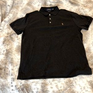 NWT Ralph Laure Custom Slim Fit Charcoal Grey Shirt Medium